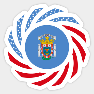 Melilla American Multinational Patriot Flag Series Sticker